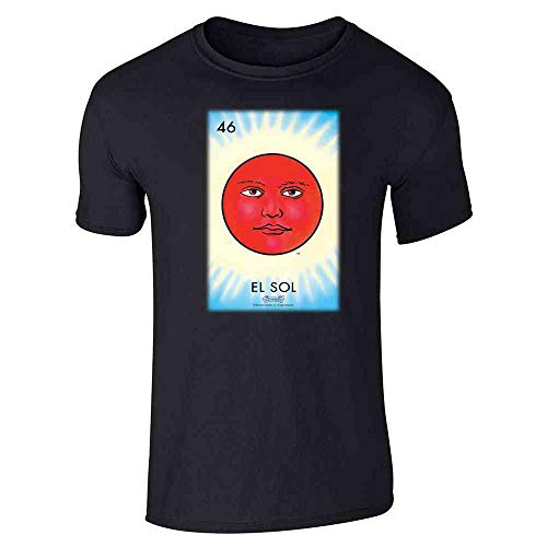 El Sol Sun Loteria Card Mexican Bingo T-Shirt for Fun Gatherings Black L