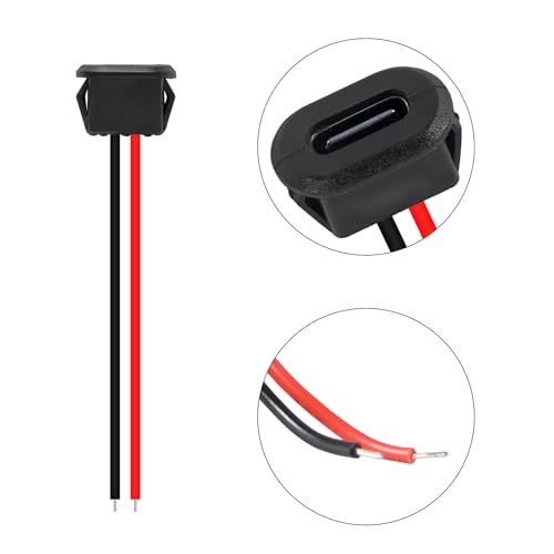 Conector USB Tipo C Hembra 15 piezas 2 pines resistente agua miniatura 2