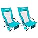 KingCamp Campingstuhl Strandstuhl niedrig und faltbar mit Getränkehalter und hoher Netzrückenlehne 2 Pack