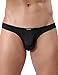 iKingsky Men's Thong Underwear Sexy Low Rise T-Back Under Panties (Small, Black-2 Pack)
