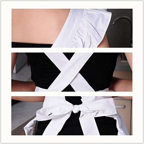 Miniatura 6 de Delantal retro con volantes, delantal de algodón ajustable de Navidad, disfraz de sirvienta para adultos y niños