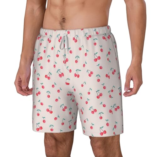 Lovely Sweet Red Cherry Print Men'S Bwim Trunks Beach Shorts with Compression Liner, Anti-Chafe, Quick Dry2