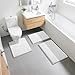 Yimobra Bathroom Rugs Non Slip Washable 32x20 Inch - Ultra Soft Absorbent Chenille Bath Mat, Quick Dry Shaggy Floor Carpet for Tub Shower, White Home Decor Accessories