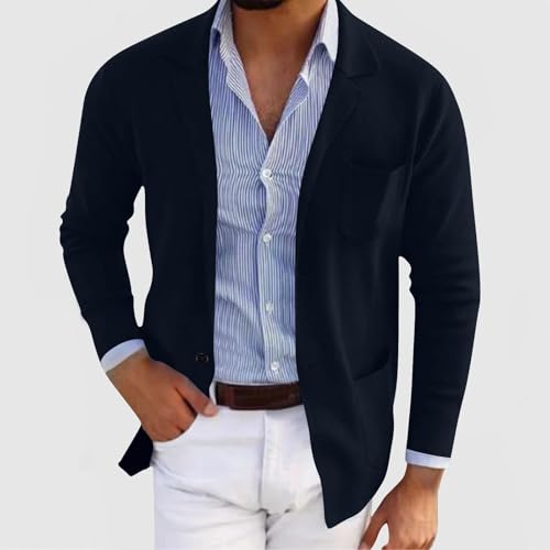 Men's Slim Fit Blazer Casual Sport Coats Regular Button Down Solid Color Notched Lapel Jackets Comfy Fall Outerwear2