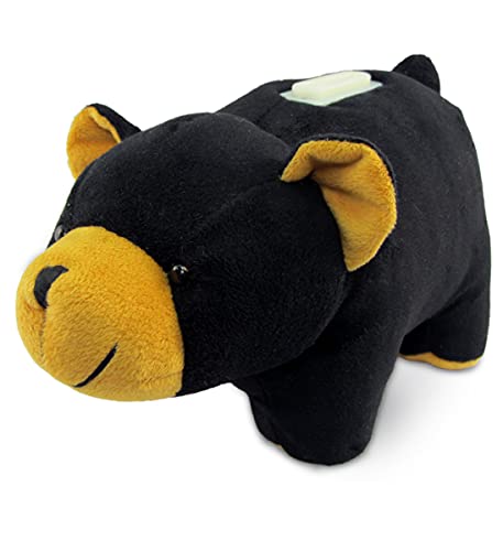 DolliBu Black Bear Plush Huggie Bank - Super Soft Stuffed Animal Money Bank Savings Storage For Little Kids, Cute & Fluffy Fun Coin Bank Toy, Wildlife Plush Piggy Bank For Girls & Boys - 8.5 Inch