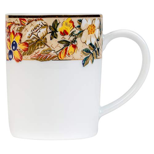 Image of Dankotuwa Luxury Porcelain 24k Gold Coffee Mugs | Tea Cups. Vegan | Scratch Resistant | Hard Chip Resistant. Dishwasher Safe. Set of 2 (250 ml)