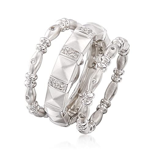 Ross-Simons Diamond and Sterling Silver Eternity Band Set #TOP26