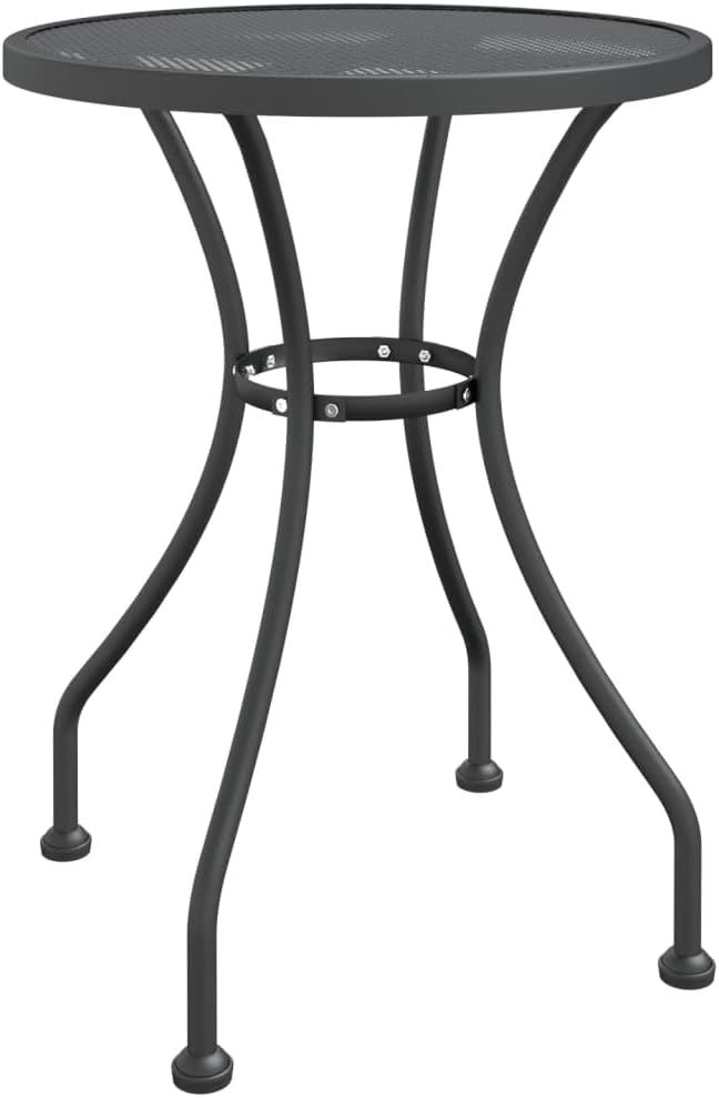 Patio Table,Leisure Table,Reading Table,Dining Tables,Snack Tables,Display Tables,Party Tables,Garden Tables,Game Tables,for Camping,Picnic,Party,Lawn, Ø31.5"x28.3" Expanded Metal Mesh Anthracite