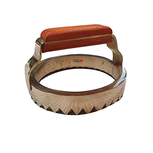 Professional Cooking Tagliapasta Forma Stampo seadas sardo in Ottone con Manico Legno cm.11