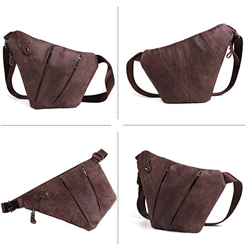 FANDARE Nieuwe borstzak segmenteerde schoudertas heren sling bag leer crossover rugzak schoudertas sporttas voor… - Afbeelding 4