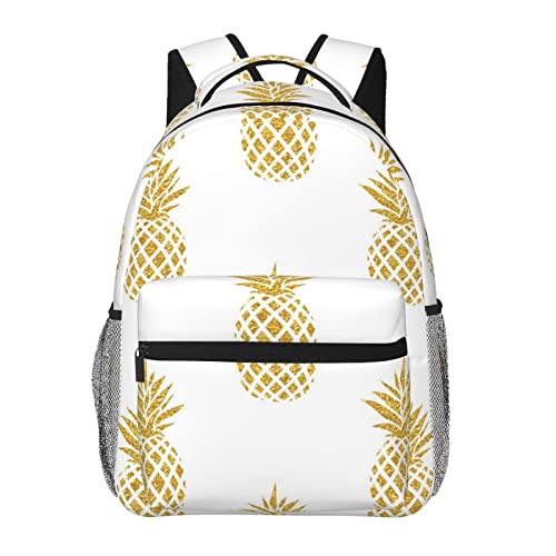 Sac d'école ananas durable et confortable avec port USB de recharge