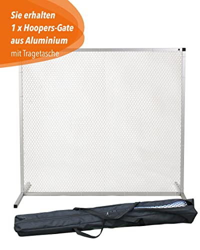 SPORTIKEL24 Hoopers-Gate – Aluminiumrahmen & Kunststoffnetz – 100 × 90 cm – VDH-konform – inkl. Tragetasche