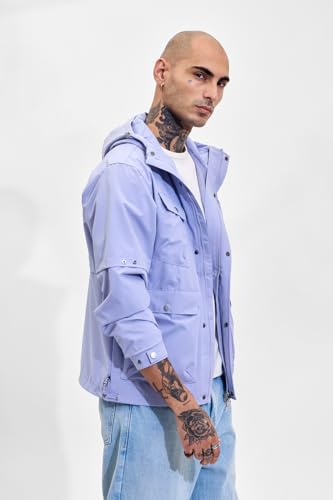 Image of SNITCH Men Casual Jacket | Relaxed Fit High Neck Full Sleeve Solid Pattern | 100% Polyester Durable & Comfortable Machine Washable Jacket