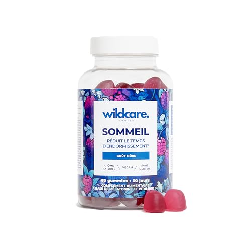 Qualité sommeil retrouvée avec Wildcare gummies goût mûre vegan