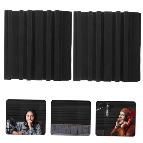 6 piezas de paneles acústicos de alta densidad, insonorización resistente al fuego para estudios, oficinas y teatros en casa, fácil instalación, reducción de ruido, color negro miniatura 6