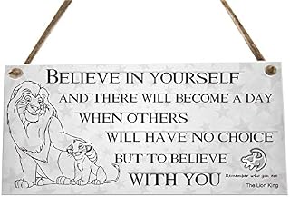 the sticker studio ltd Lion King Walt Disney Believe quote Novelty Wooden Plaque Sign keepsake Gift