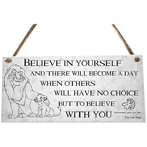 the sticker studio ltd Lion King Walt Disney Believe quote Novelty Wooden Plaque Sign keepsake Gift Cover
