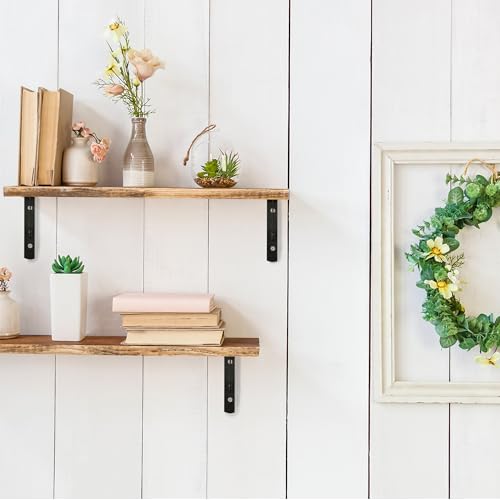 Relaxdays Shelf, Set of 6, Support Angles, Wall bracket, Holder HWD: 11 x 2.5 x 14 cm, Metal, Grey, Steel, 9.5 x 1.5 x 15 cm - Image 3