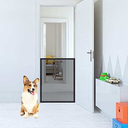 EXPAWLORER Pet Safety Magic Gate, Upgraded Mesh Single Gate, Portable Folding Anywhere Installed Safety Guard for Dogs