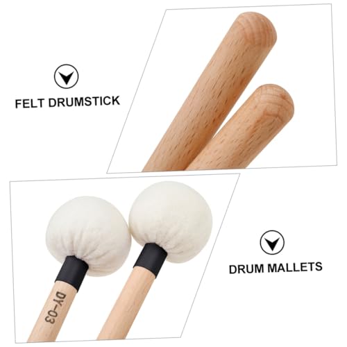 2 piezas Baquetas para Percusión de Madera y Fieltro miniatura 6