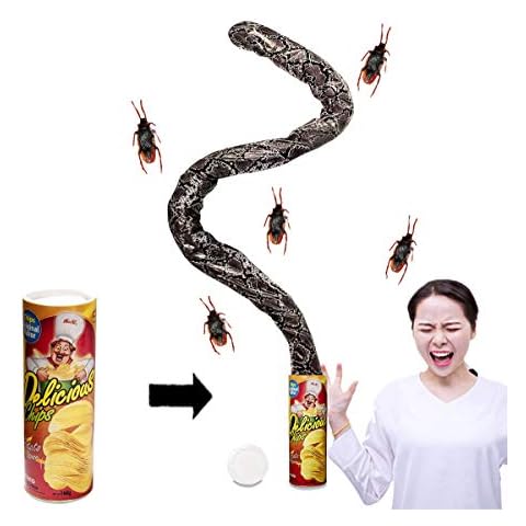 Potato Chip Snake Can Snake Joke Toys Funny Spring Snake Can Jumping Snake for Prank Props as April Fool's Day Gift or Party Decoration Cover