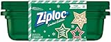 Ziploc Limited Edition Holiday Large Rectangular Container, Green, 2 Count