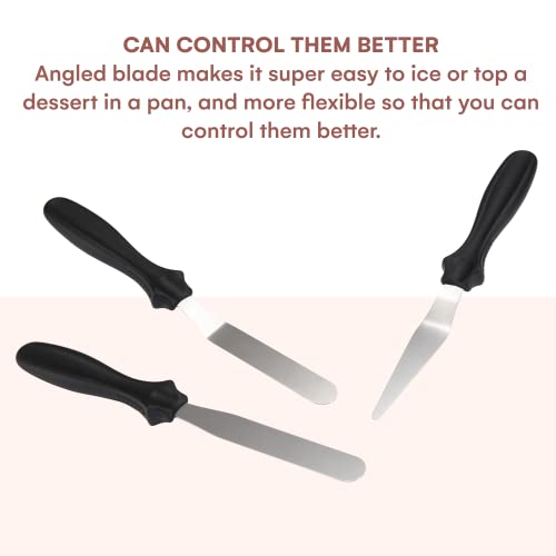 Kitchtic Icing Cake Spatulas - Stainless Angled Steel Spatulas For Decorating And Baking Cakes - Cake Frosting Spatula Smoother Tool - Offset Spatula Set For Kitchen #TOP3