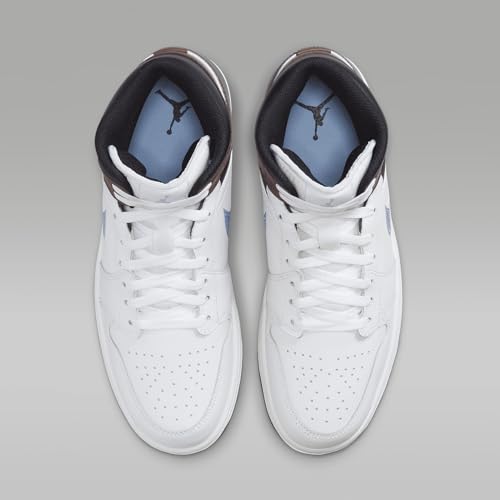 Nike NIKE Air Jordan 1 Mid SE Men's Shoes (FQ7831-142, White/Black/Sail/Blue Grey) Size 14