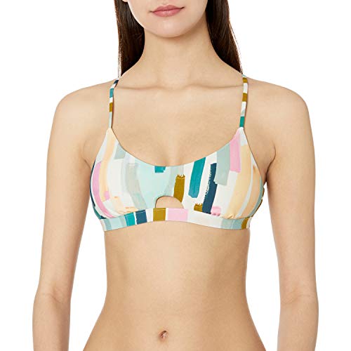 Bikini Lab Women's Standard Bralette Bra Bikini Swimsuit Top, Multi//Paint Party, M