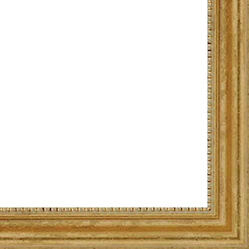 Picture Frame Moulding (Wood) 100ft Bundle - Traditional Gold Finish - 1" Width - 3/8" Rabbet Depth