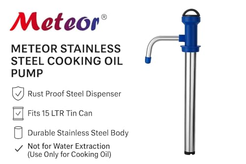 Image of Stainless Steel Manual Hand Oil Pump for Kitchen Tin Cans Pumping Machine Automatic Bottle Fuel Transfer Oil Pump for Oil can 15 litres Steel Tin Oil Remover Pump Oil Dispenser Pump (1 PIece Pump)