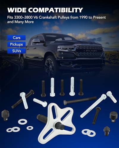 Orion Motor Tech 004600 Harmonic Balancer Puller Kit, 49Pc Power Steering Pulley Puller Installer Tool Set, Heavy Duty Steering Wheel Puller Tool Kit thumb #6