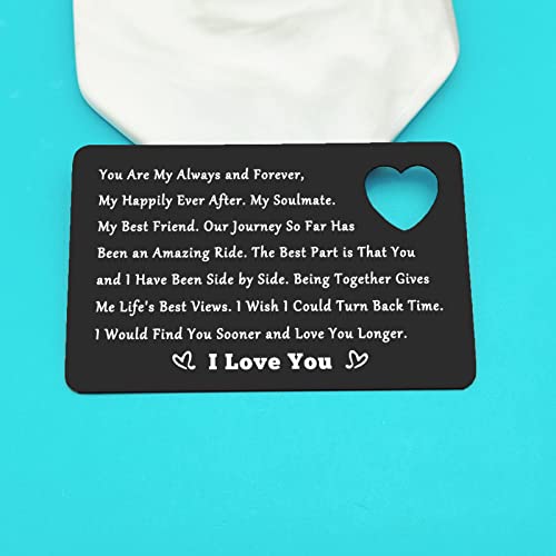 Xiahuyu Engraved Wallet Insert Card for Boyfriend Fiance Husband Christmas Birthday Gifts Valentines Day Gifts for Men Wedding Anniversary Card Gift I Love You Gift for Him2