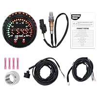 KAOLALI 30-0300 X-Wideband UEGO AFR-Sensor Controller-Anzeige, 30-0300 X-Series Anzeige des AFR-Sensor-Controllers Gauge 30‑0300 Luft-Kraftstoff-Verhältnis 52 mm (2-1/16”) Anzeige Auto