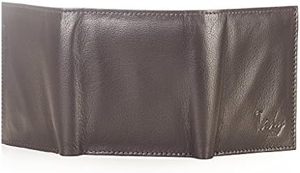 Tady Italio Men's Genuine Leather Trifold Wallets 9.5X10X1.5 Brown