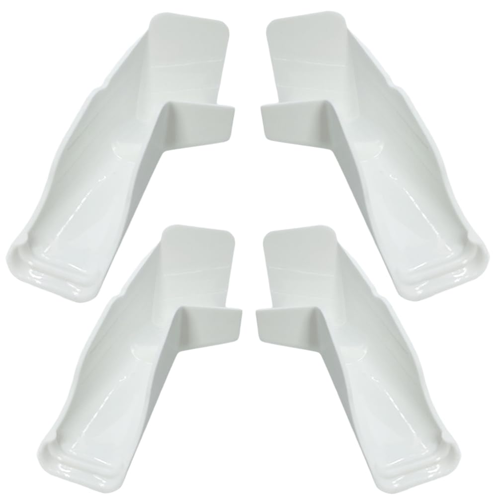 FCOUIID RV Rain Gutter Spouts with Extensions - Roof Rail Gutter Drain Protect Accessories for Van, Travel Trailer, 2 Left & 2 Right (White)