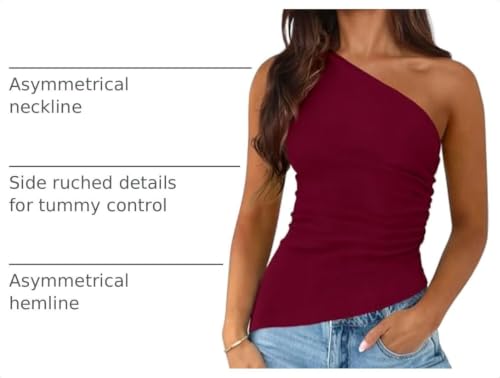 Image of PRETTYGARDEN One Shoulder Summer Tops for Women