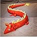 WMYWBYT Lebensechtes Plüsch-Drachenspielzeug, Gefüllte Chinesische Mythologische Kreaturen Flauschiges Drachenkissen, Kinderspielzeug Wohnkultur Rot 220Cm