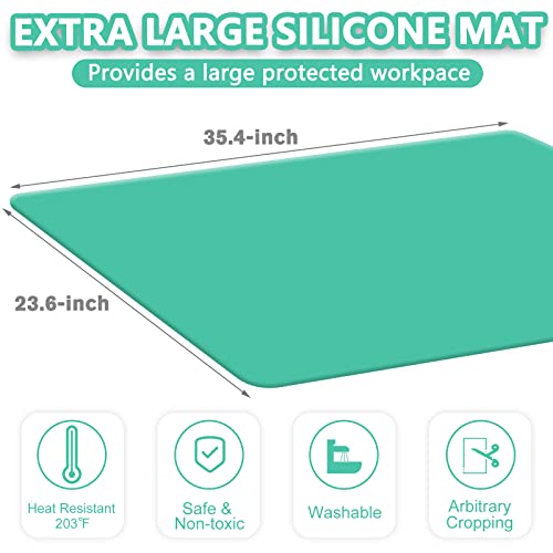 Teexpert 35.4X23.6" Oversize Silicone Mats For Crafts, Epoxy Resin Counter Protector For Casting & Coating, Jewelry Casting Molds Mat, Easy To Clean & Reuse #TOP4