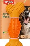 Tyrol – Juguete de Perro de bambú – Juguete para Perro – Masa de Dientes y encías – con Fibra de bambú y Goma – Resistencia Suave para mascadores Ligeros – Sabor Mantequilla de Cachuet – 20 cm