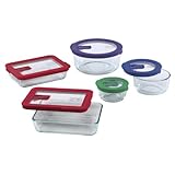 Pyrex No-Leak Lids 10-Piece Glass Food Storage Set