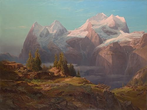 Carteles e impresiones de paisajes de montaña lienzo texturizado de salón