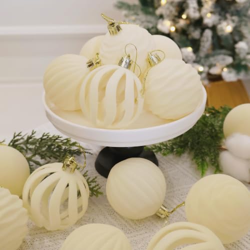Image of 4In Velvet Ornaments for Christmas Tree, 9pcs Large Christmas Ornaments Set