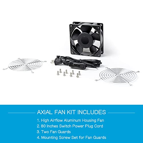 Apolloair Small Box Fan: Wall Mount, High Velocity Air Ventilation With Easy Control, Ideal For Small Window And Greenhouse, 120V Ac 120Mm X 38Mm #TOP5