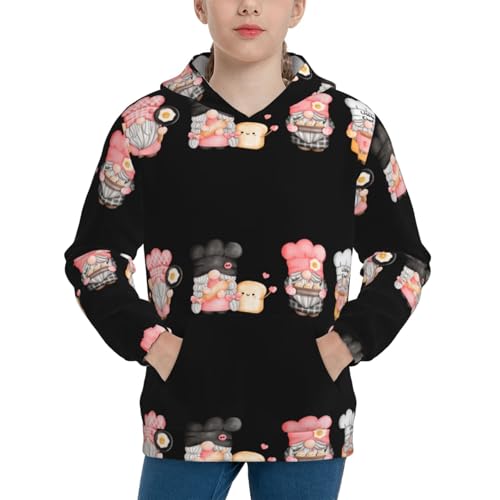 Baker Gnome Kids Pullover Hoodies Boys Sweatshirts Girls Athletic Clothes with Pocket