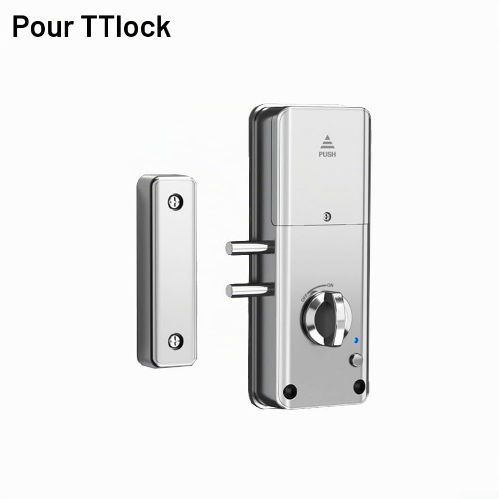 Protégez l'entrée de votre maison avec une serrure de porte invisible intelligente qui se connecte facilement à l'application TTlock (Argent)