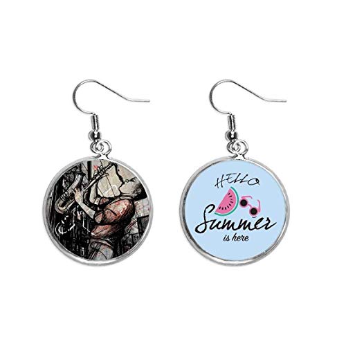 Pendientes de sandía cómodos para lóbulos sensibles estilo jazz