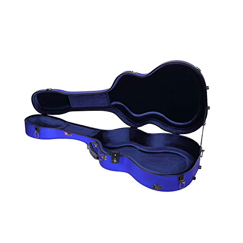 Image of Crossrock 8lb Ultra-Light Fiberglass Case for OM, Martin 000 Guitars-TSA Latch(CRF5020OMBL)