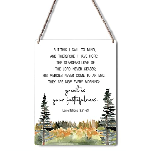 GUDIAO Inspirational Christian Signs Wall Decor Steadfast Love Scripture Wood Plaque Print Bible Verse Wooden Hanging Sign Decoration for Home Bedroom Door 8" x 10"