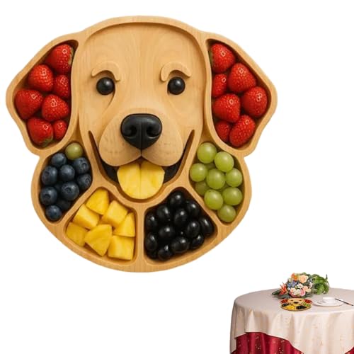 Tabla de embutidos para aperitivos, plato de dulces para fiestas, plato de dulces con forma de cara de perro, cuenco de queso, embutidos para alimentos, aperitivos, carnes, verduras y frutas